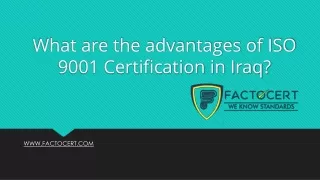 what are the advantages of iso 9001 certification in iraq