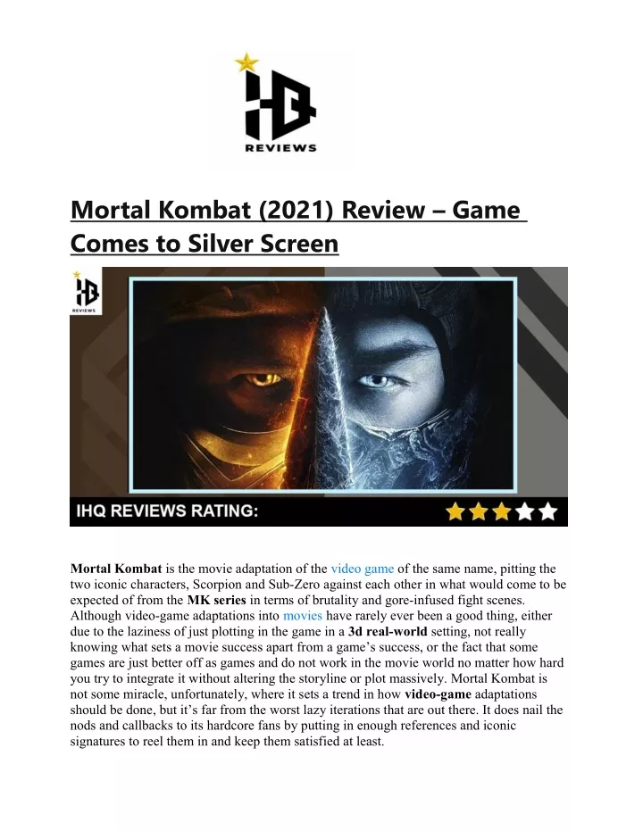 mortal kombat 2021 review game comes to silver