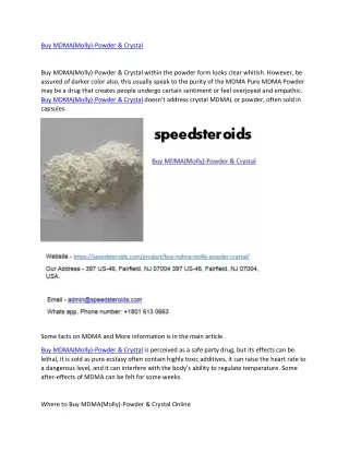 Buy MDMA(Molly)-Powder & Crystal