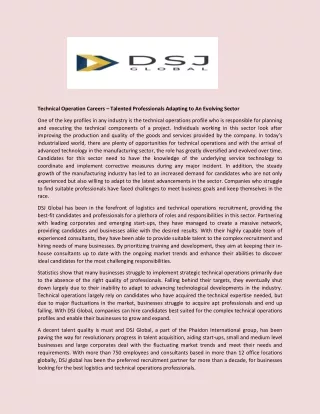 technical operation careers talented