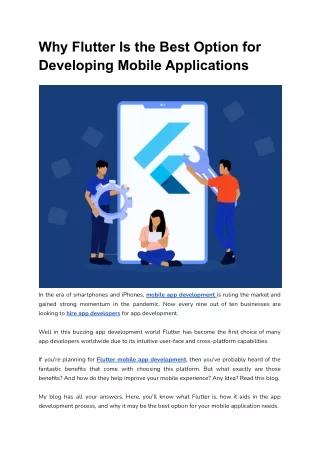 why flutter is the best option for developing