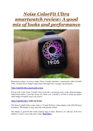noise colorfit ultra smartwatch review a good