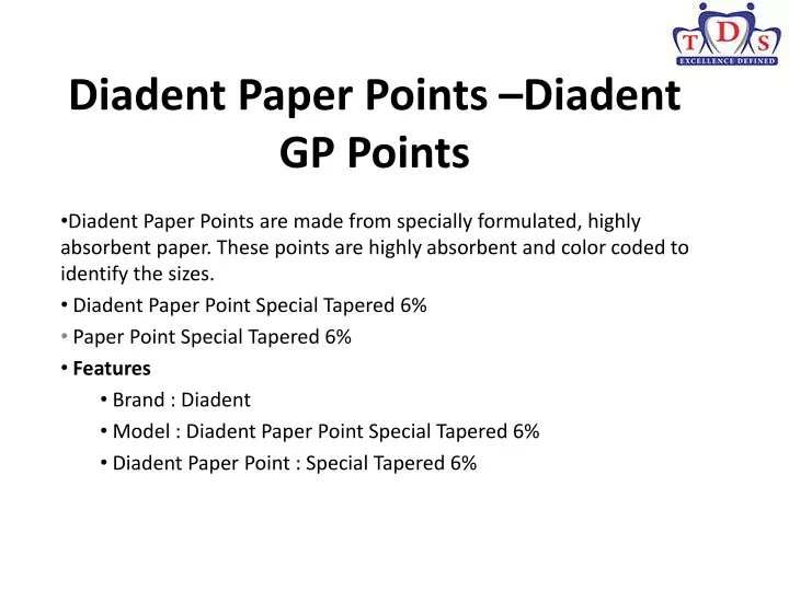 diadent paper points diadent gp points