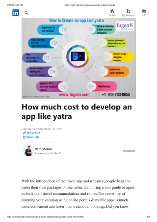 How much cost to develop an app like yatra