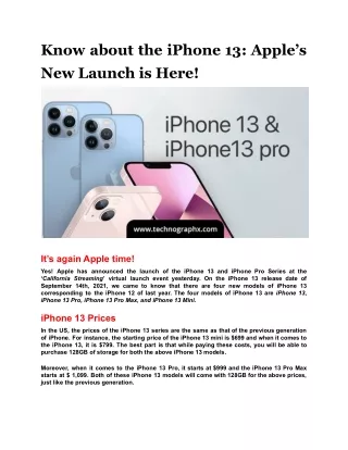 know about the iphone 13 apple s new launch
