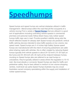 speedhumps