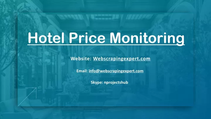 hotel price monitoring