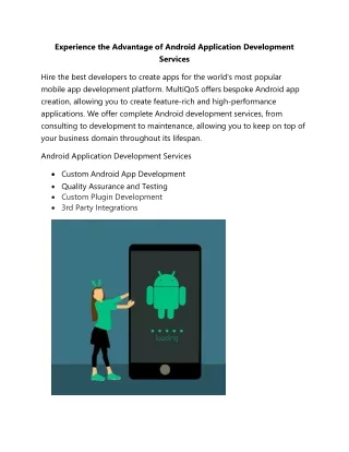 Android App Development Services by MultiQoS