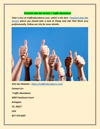 Premium Solo Ads Service | Traffic Abundance