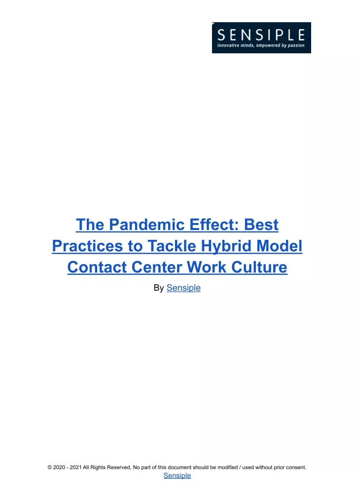 the pandemic effect best practices to tackle