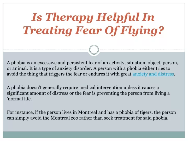 is therapy helpful in treating fear of flying