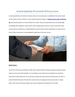grounds explaining the essentials of process