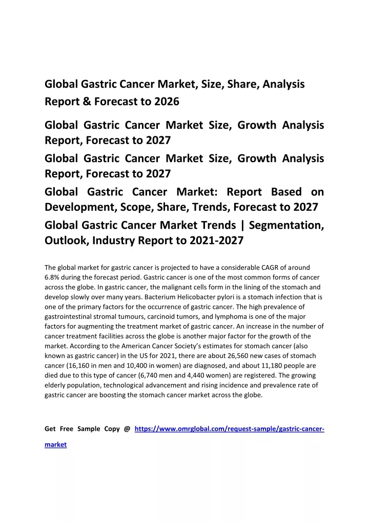 global gastric cancer market size share analysis