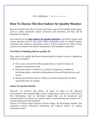 How To Choose The Best Indoor Air Quality Monitor