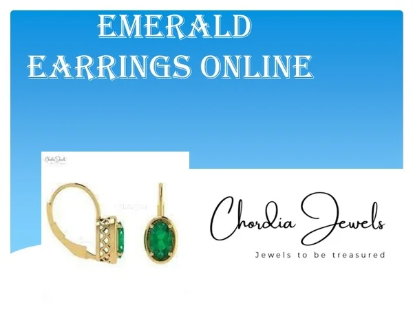 Buy Latest Emerald Earrings Online Designs Handcrafted by Experts at chordia jew