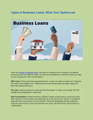Types of Business Loans: What Your Options are