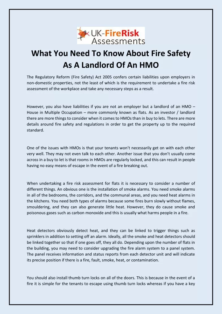 what you need to know about fire safety