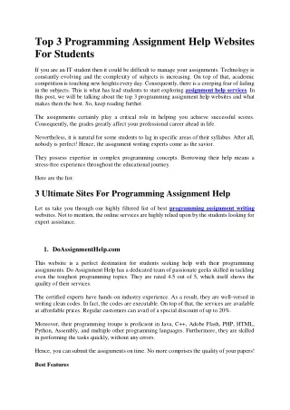 top 3 programming assignment help websites