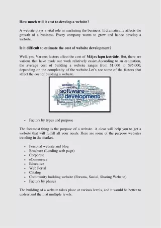 how much will it cost to develop a website