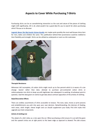Aspects to Cover While Purchasing T-Shirts