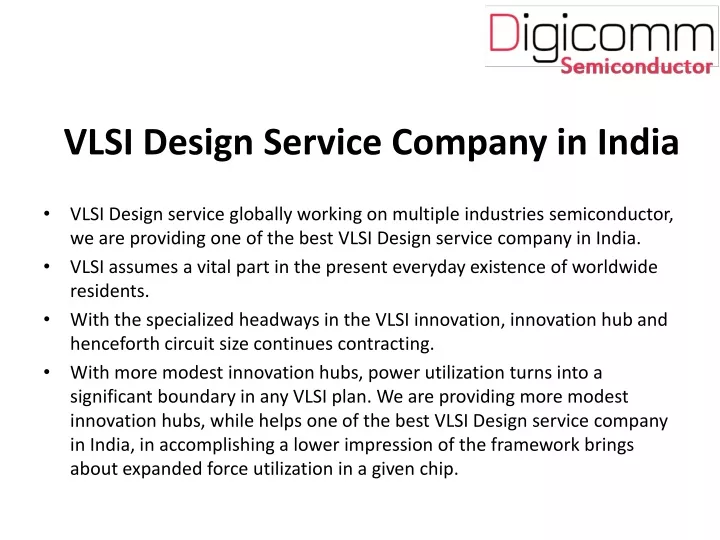 vlsi design service company in india