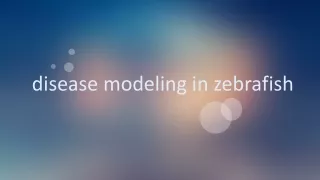 disease modeling in zebrafish