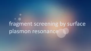 fragment screening by surface plasmon resonance