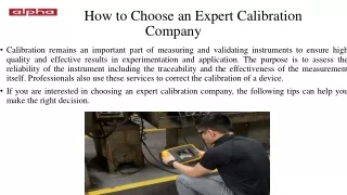PPT Expert Calibration Company