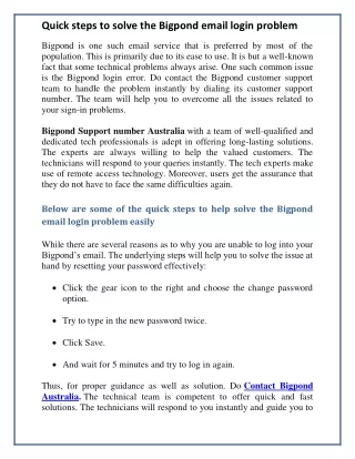 Quick Steps To Solve The Bigpond Email Login Problem