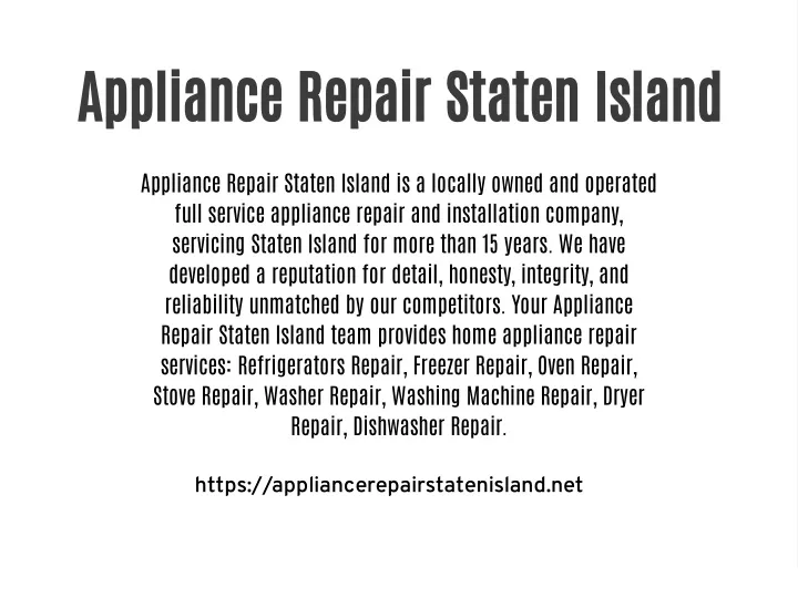 appliance repair staten island
