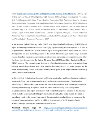 global hybrid memory cube hmc and high bandwidth