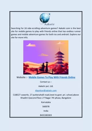 Mobile Games to Play With Friends Online | Aakatir.com