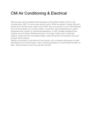CMi Air Conditioning & Electrical