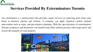 services provided by exterminators toronto