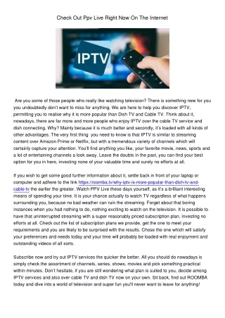 check out ppv live right now on the internet
