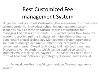 best customized fee management system