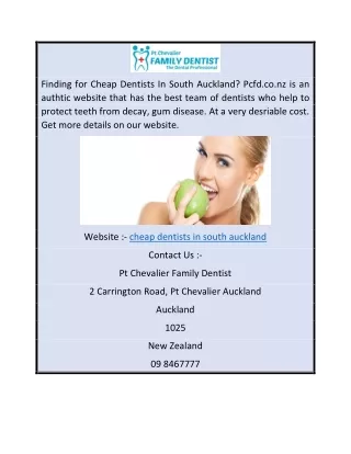 Cheap Dentists In South Auckland  Pcfd.co.nz