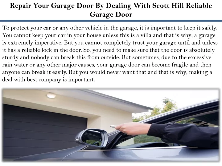 repair your garage door by dealing with scott