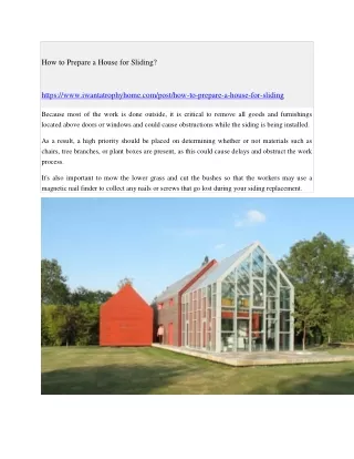 how to prepare a house for sliding