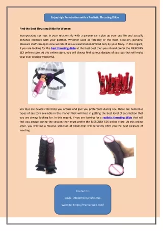 enjoy high penetration with a realistic thrusting