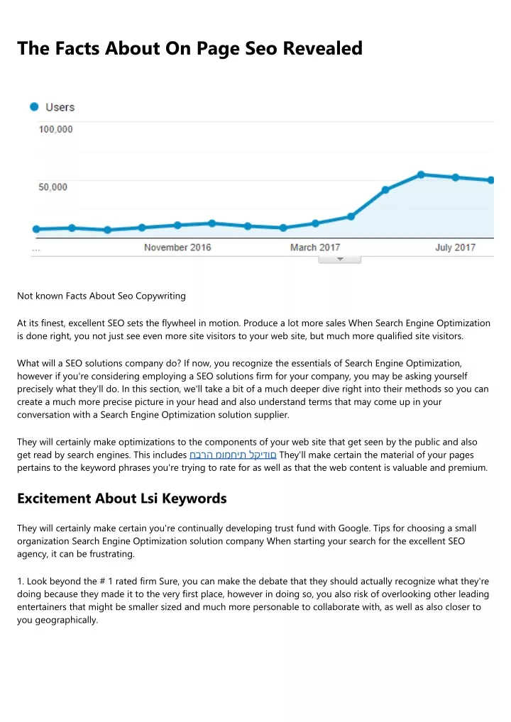 the facts about on page seo revealed