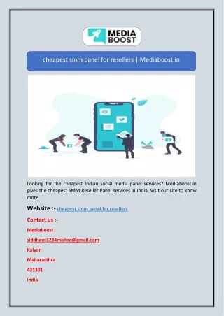 cheapest smm panel for resellers | Mediaboost.in