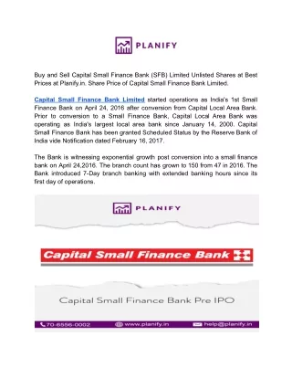 capital small finance bank ltd share price
