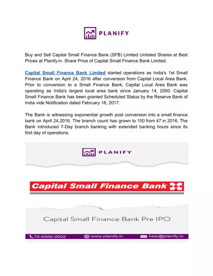 buy and sell capital small finance bank