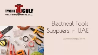 Electrical Tools Suppliers In UAE