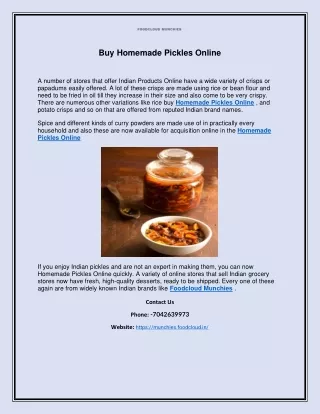 buy homemade pickles online