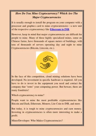 How do you mine cryptocurrency-converted