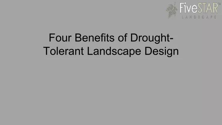 four benefits of drought tolerant landscape design