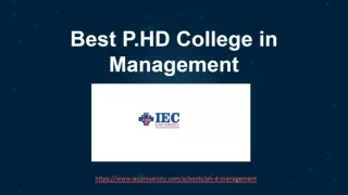Best P.HD College in Management