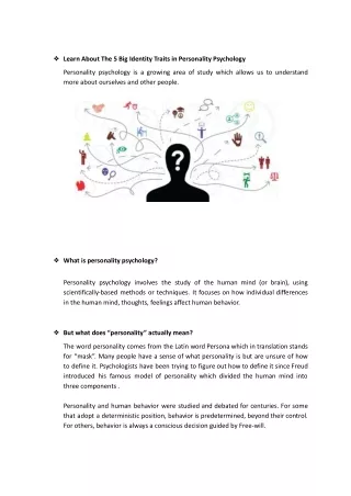learn about the 5 big identity traits